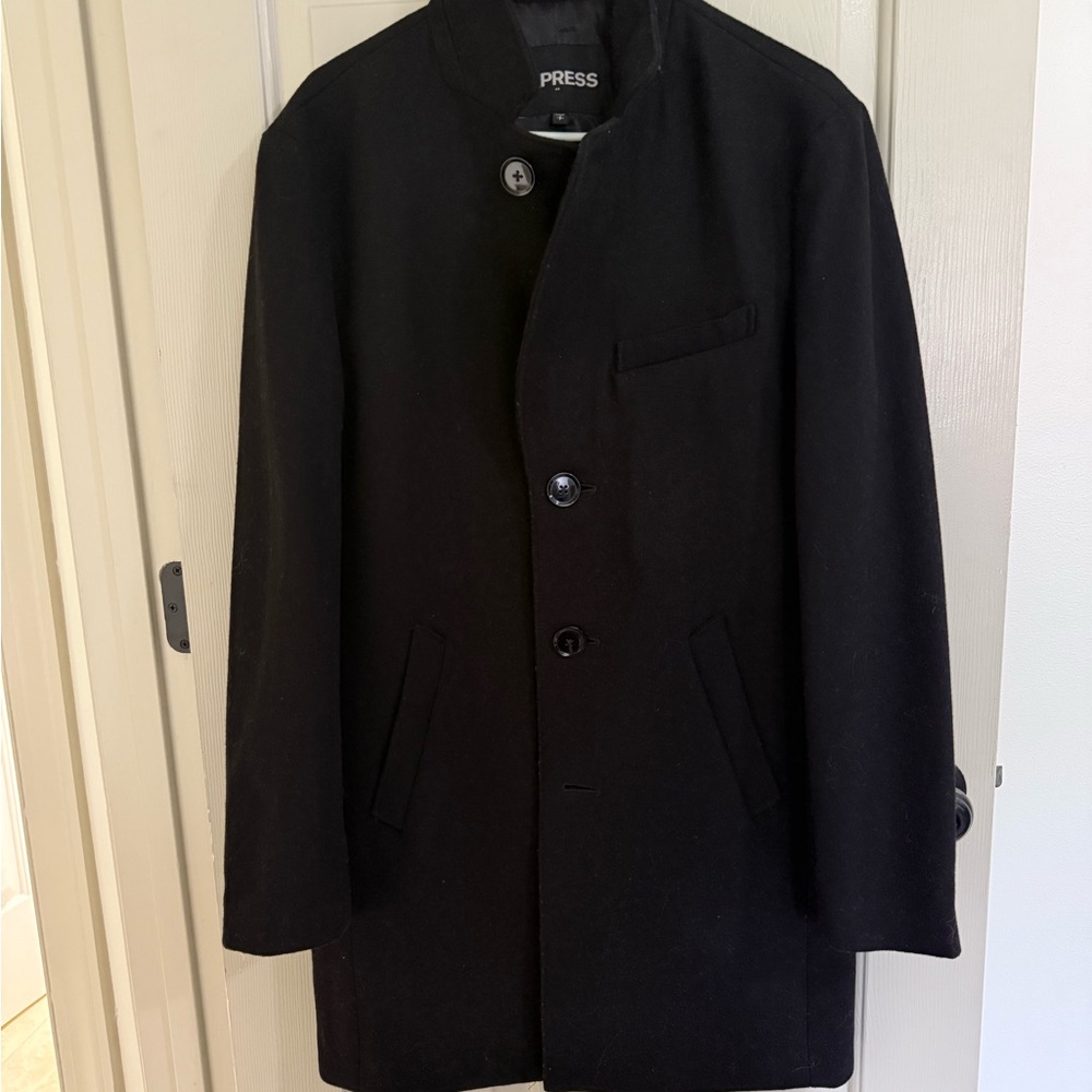 Express Men's Black Pea Coat